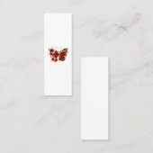 Schmetterling mit roter Blume und rote Rosen Mini Visitenkarte (Vorne/Hinten)