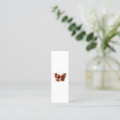 Schmetterling mit roter Blume und rote Rosen Mini Visitenkarte (Stehend Vorderseite)