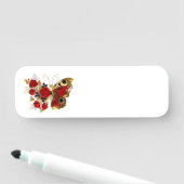 Schmetterling mit roter Blume und rote Rosen Namensschild (Beispiel)