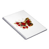 Schmetterling mit roter Blume und rote Rosen Notizblock (Rechte Seite)