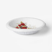 Schmetterling mit roter Blume und rote Rosen Pappteller (Gewinkelt)