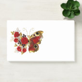 Schmetterling mit roter Blume und rote Rosen Post-it Klebezettel (Büro)