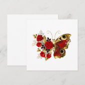 Schmetterling mit roter Blume und rote Rosen Programm (Vorne/Hinten)