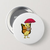 Schmetterling mit Schirm Button (Vorne & Hinten)
