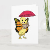 Schmetterling mit Schirm Karte (Vorderseite)