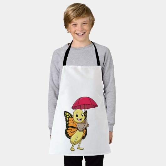 Schmetterling mit Schirm Schürze (Getragen)