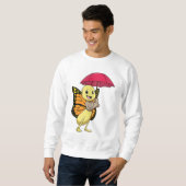 Schmetterling mit Schirm Sweatshirt (Vorne ganz)