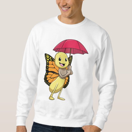 Schmetterling mit Schirm Sweatshirt (Vorderseite)