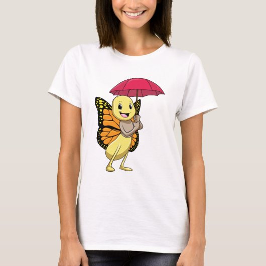 Schmetterling mit Schirm T-Shirt (Vorderseite)