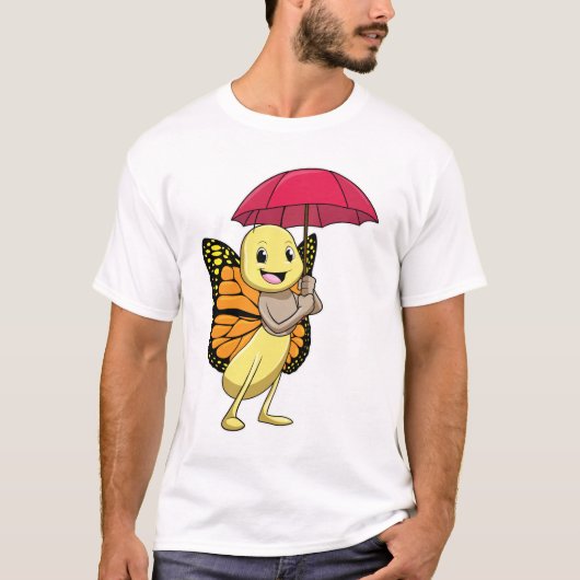 Schmetterling mit Schirm T-Shirt (Vorderseite)
