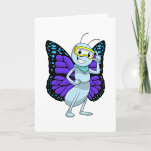 Schmetterling mit Schutzbrille Karte