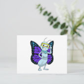 Schmetterling mit Schutzbrille Postkarte (Stehend Vorderseite)
