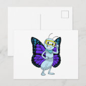 Schmetterling mit Schutzbrille Postkarte (Vorne/Hinten)