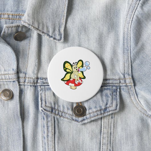 Schmetterling mit Seifenblasen Button (Beispiel)