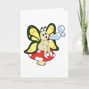 Schmetterling mit Seifenblasen Karte