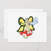 Schmetterling mit Seifenblasen Postkarte (Vorne/Hinten)