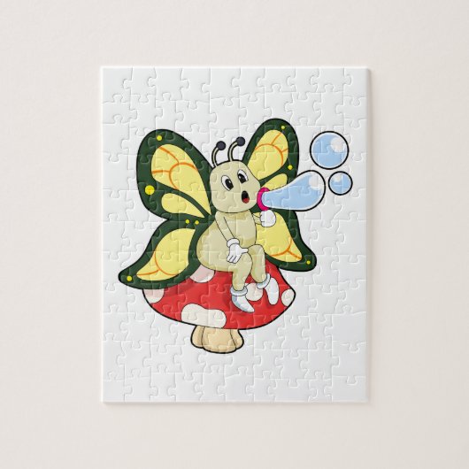Schmetterling mit Seifenblasen Puzzle (Vertikal)