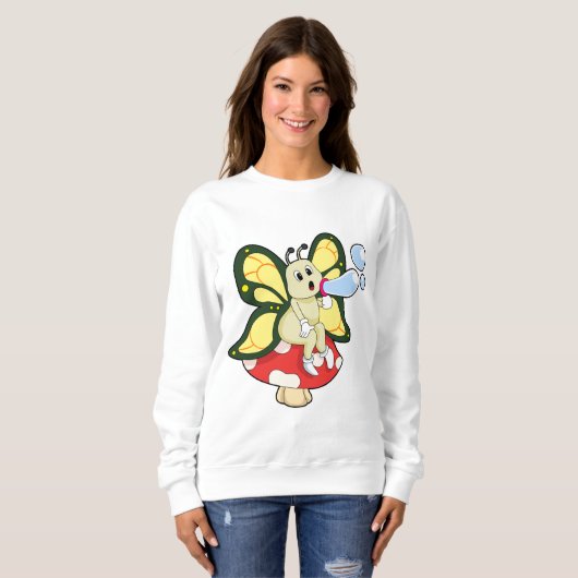 Schmetterling mit Seifenblasen Sweatshirt (Vorne ganz)