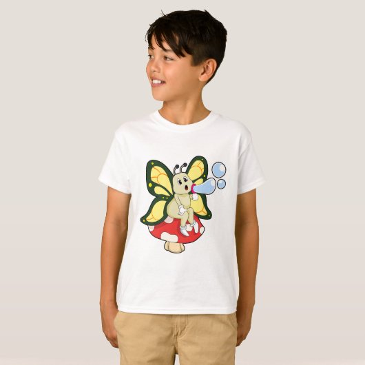 Schmetterling mit Seifenblasen T-Shirt (Vorne ganz)