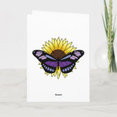 Schmetterling mit Sonnenblume Karte (Rückseite)