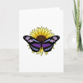 Schmetterling mit Sonnenblume Karte (Vorderseite)