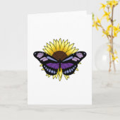 Schmetterling mit Sonnenblume Karte (Gelbe Blume)