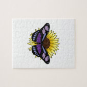Schmetterling mit Sonnenblume Puzzle (Horizontal)