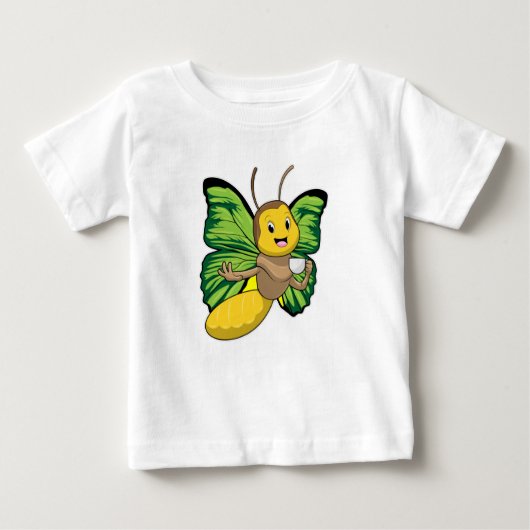 Schmetterling mit Tasse Kaffee Baby T-shirt (Vorderseite)