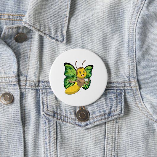 Schmetterling mit Tasse Kaffee Button (Beispiel)
