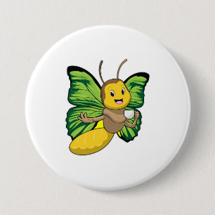 Schmetterling mit Tasse Kaffee Button