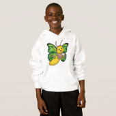 Schmetterling mit Tasse Kaffee Hoodie (Vorne ganz)