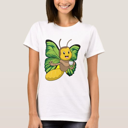 Schmetterling mit Tasse Kaffee T-Shirt (Vorderseite)