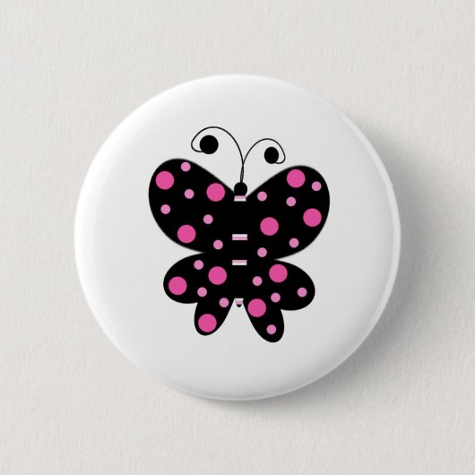 Schmetterling mit Tupfen Button (Vorderseite)