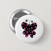 Schmetterling mit Tupfen Button (Vorne & Hinten)