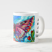 Schmetterling mit Vers; Psalm 118:24 Jumbo-Tasse (Vorderseite Rechts)