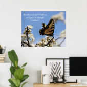 Schmetterling mit Verse on Go d's Stärke Poster (Heimbüro)