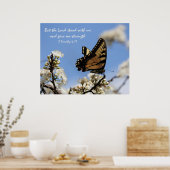 Schmetterling mit Verse on Go d's Stärke Poster (Küche)