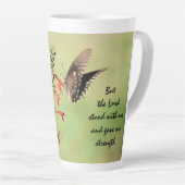 Schmetterling mit Verse über Gottes Stärke Milchtasse (Rechte Ecke)