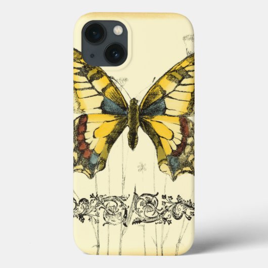 Schmetterling mit Wildblumen Case-Mate iPhone Hülle (Rückseite)