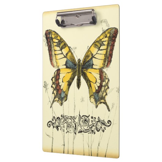 Schmetterling mit Wildblumen Klemmbrett (Links)