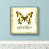 Schmetterling mit Wildblumen Leinwanddruck (Insitu (Holzboden))