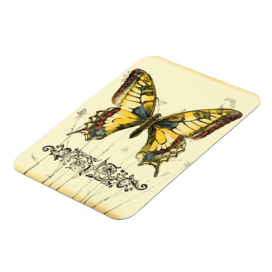 Schmetterling mit Wildblumen Magnet (Linke Seite)