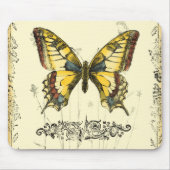 Schmetterling mit Wildblumen Mousepad (Vorne)