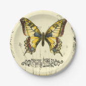 Schmetterling mit Wildblumen Pappteller (Vorderseite)