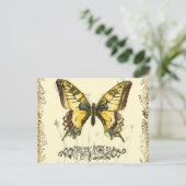 Schmetterling mit Wildblumen Postkarte (Stehend Vorderseite)