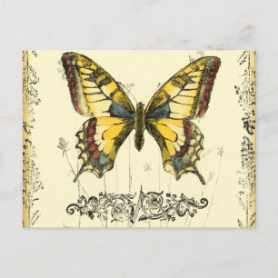 Schmetterling mit Wildblumen Postkarte