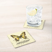 Schmetterling mit Wildblumen Rechteckiger Pappuntersetzer (Vor Ort)