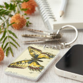 Schmetterling mit Wildblumen Schlüsselanhänger (Vorderseite rechts)