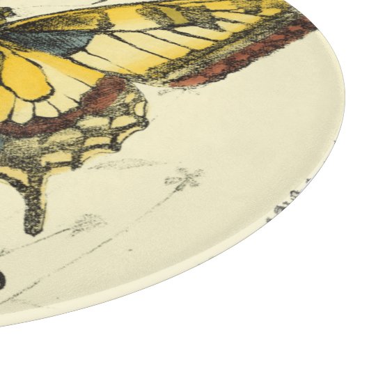 Schmetterling mit Wildblumen Schneidebrett (Ecke)