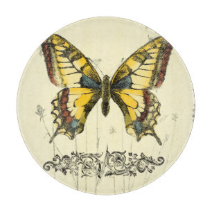 Schmetterling mit Wildblumen Schneidebrett